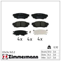 ZIMMERMANN 22434.145.2 Bremsbelagsatz, Scheibenbremse