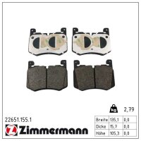 ZIMMERMANN 22651.155.1 Bremsbelagsatz, Scheibenbremse
