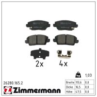 ZIMMERMANN 26280.165.2 Bremsbelagsatz, Scheibenbremse