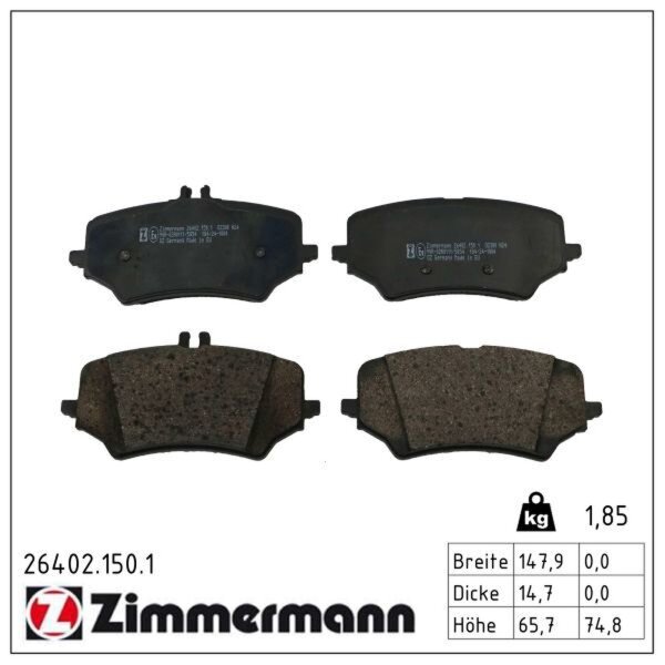 ZIMMERMANN 26402.150.1 Bremsbelagsatz, Scheibenbremse