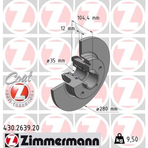 ZIMMERMANN 430.2639.20 Bremsscheibe