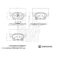 BLUE PRINT ADBP420184 Bremsbelagsatz, Scheibenbremse