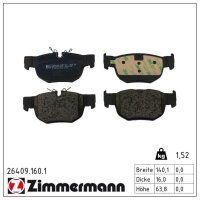 ZIMMERMANN 26409.160.1 Bremsbelagsatz, Scheibenbremse