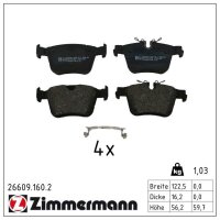 ZIMMERMANN 26609.160.2 Bremsbelagsatz, Scheibenbremse