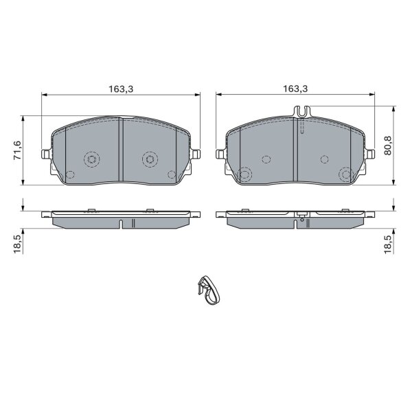 BOSCH 0 986 460 035 Bremsbelagsatz, Scheibenbremse