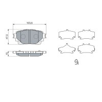 BOSCH 0 986 460 043 Bremsbelagsatz, Scheibenbremse