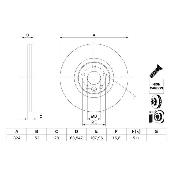 BOSCH 0 986 479 J41 Bremsscheibe