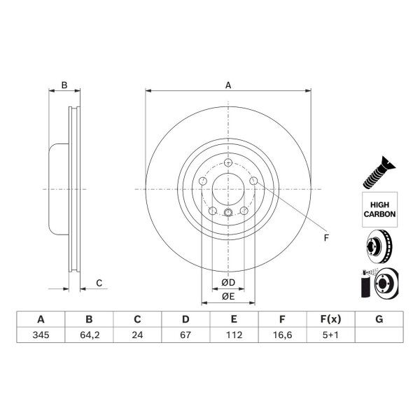 BOSCH 0 986 479 J71 Bremsscheibe