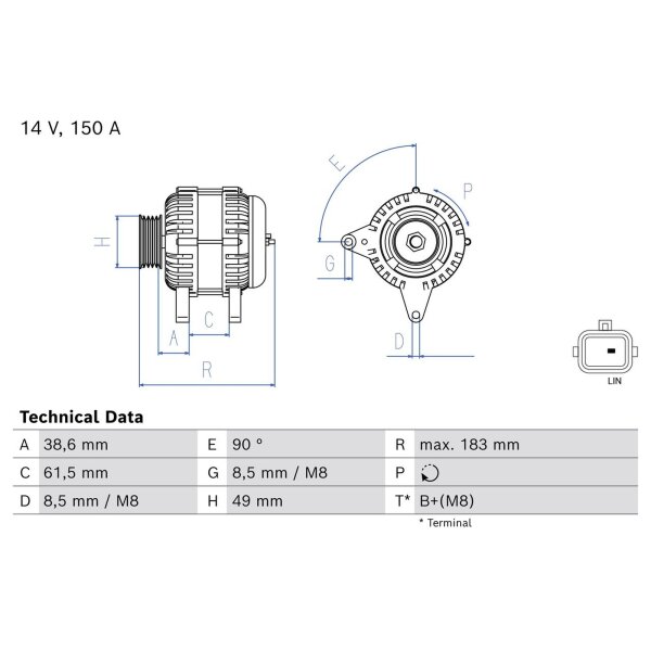 BOSCH 0 986 086 300 Generator