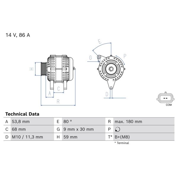 BOSCH 0 986 086 980 Generator