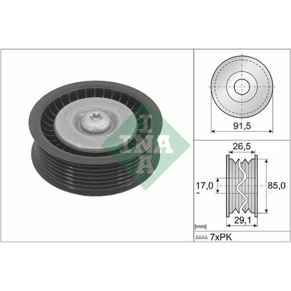 Schaeffler INA 532 1181 10 Umlenk-/Führungsrolle, Keilrippenriemen
