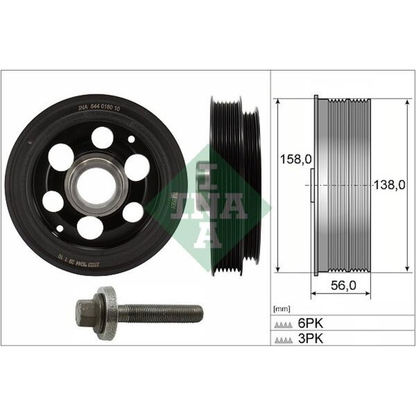 Schaeffler INA 544 0180 20 Riemenscheibe, Kurbelwelle