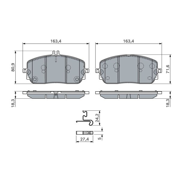 BOSCH 0 986 460 282 Bremsbelagsatz, Scheibenbremse
