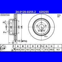 ATE 24.0120-0255.2 Bremsscheibe