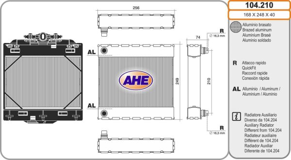 AHE 104.210 Kühler, Motorkühlung