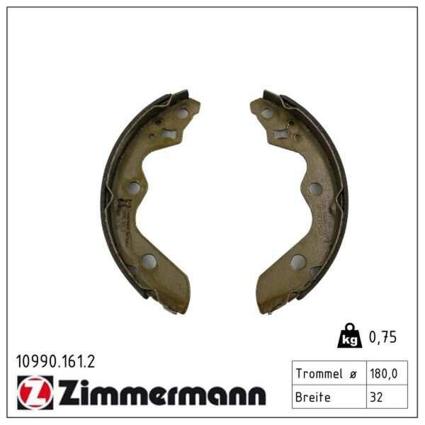 ZIMMERMANN 10990.161.2 Bremsbackensatz