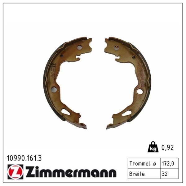 ZIMMERMANN 10990.161.3 Bremsbackensatz