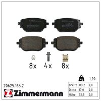 ZIMMERMANN 20625.165.2 Bremsbelagsatz, Scheibenbremse