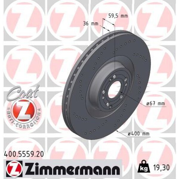 ZIMMERMANN 400.5559.20 Bremsscheibe