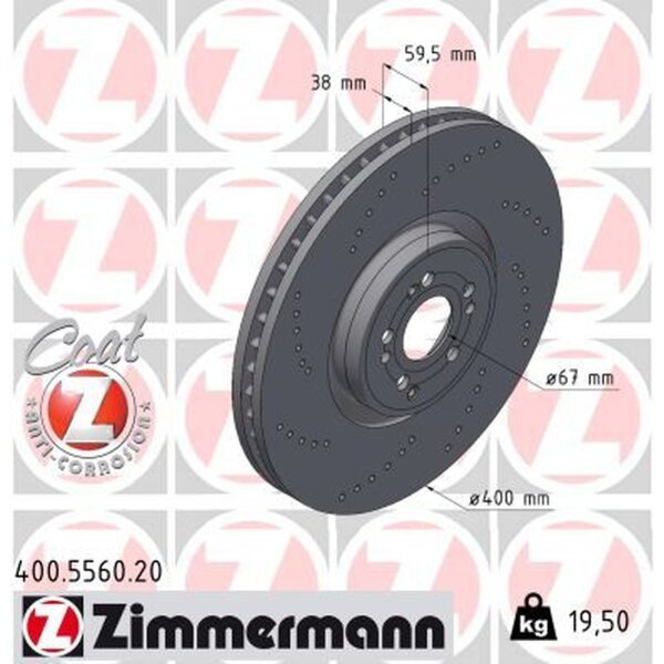 ZIMMERMANN 400.5560.20 Bremsscheibe