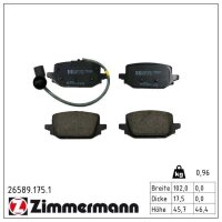 ZIMMERMANN 26589.175.1 Bremsbelagsatz, Scheibenbremse