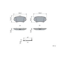BOSCH 0 986 460 255 Bremsbelagsatz, Scheibenbremse