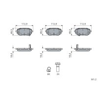BOSCH 0 986 460 187 Bremsbelagsatz, Scheibenbremse