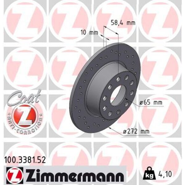 ZIMMERMANN 100.3381.52 Bremsscheibe