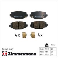ZIMMERMANN 26841.180.2 Bremsbelagsatz, Scheibenbremse
