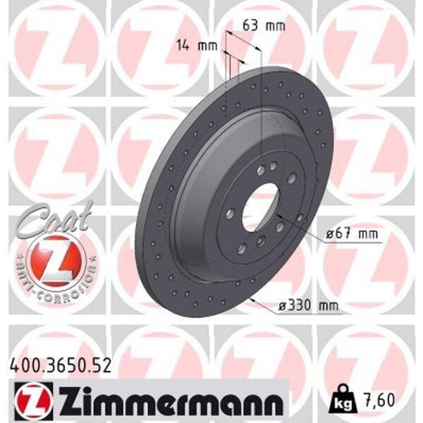 ZIMMERMANN 400.3650.52 Bremsscheibe