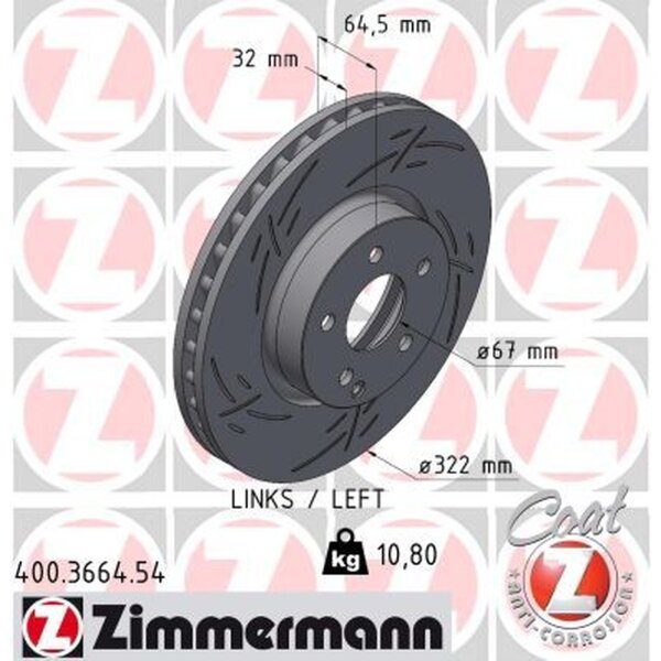 ZIMMERMANN 400.3664.54 Bremsscheibe