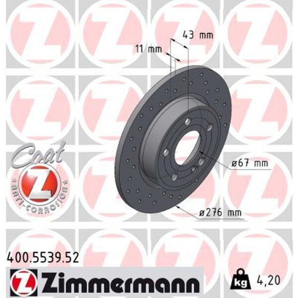 ZIMMERMANN 400.5539.52 Bremsscheibe