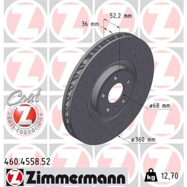 ZIMMERMANN 460.4558.52 Bremsscheibe