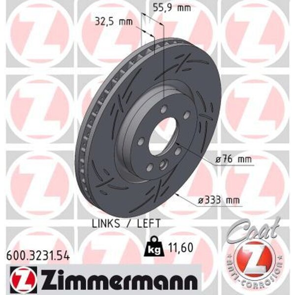 ZIMMERMANN 600.3231.54 Bremsscheibe