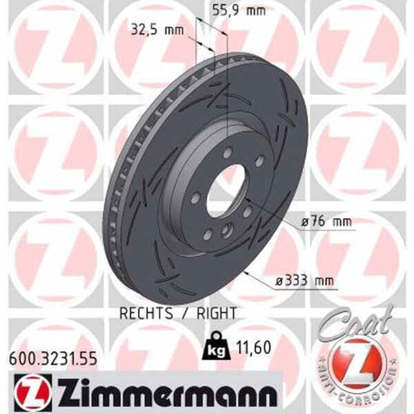 ZIMMERMANN 600.3231.55 Bremsscheibe