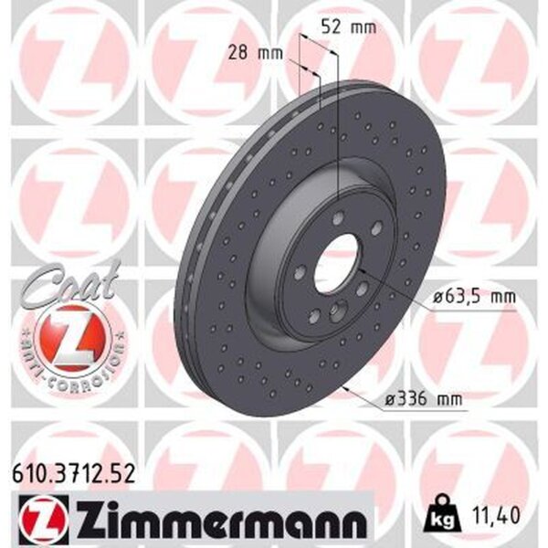 ZIMMERMANN 610.3712.52 Bremsscheibe