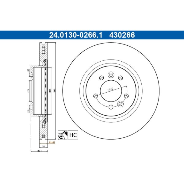 ATE 24.0130-0266.1 Bremsscheibe