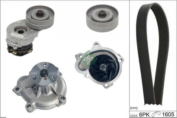 Schaeffler INA 529 0330 30 Wasserpumpe + Keilrippenriemensatz