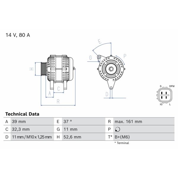 BOSCH 0 986 087 490 Generator