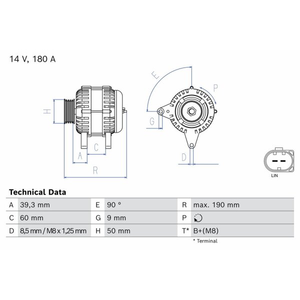 BOSCH 0 986 085 590 Generator