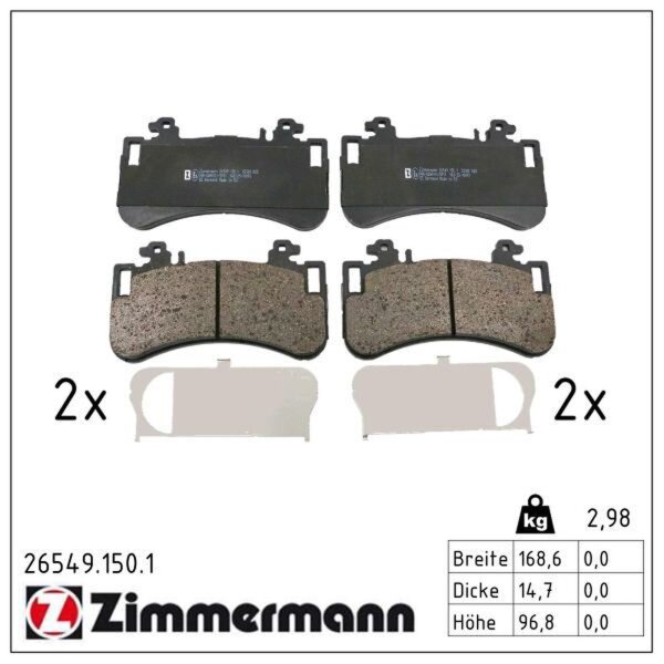 ZIMMERMANN 26549.150.1 Bremsbelagsatz, Scheibenbremse