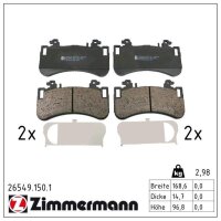 ZIMMERMANN 26549.150.1 Bremsbelagsatz, Scheibenbremse