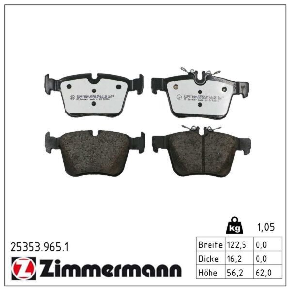ZIMMERMANN 25353.965.1 Bremsbelagsatz, Scheibenbremse