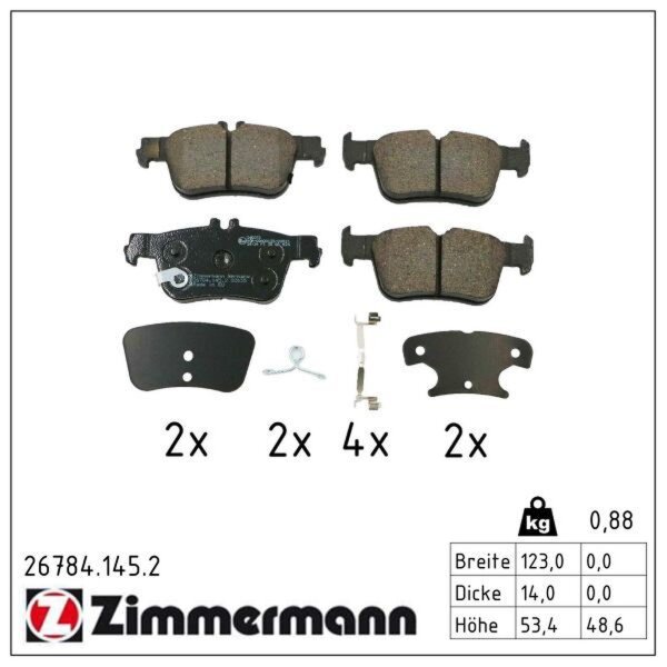 ZIMMERMANN 26784.145.2 Bremsbelagsatz, Scheibenbremse