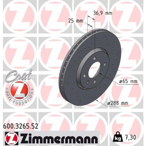 ZIMMERMANN 600.3265.52 Bremsscheibe