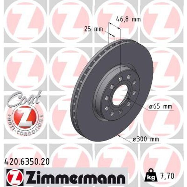 ZIMMERMANN 420.6350.20 Bremsscheibe