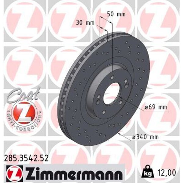 ZIMMERMANN 285.3542.52 Bremsscheibe