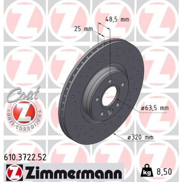 ZIMMERMANN 610.3722.52 Bremsscheibe