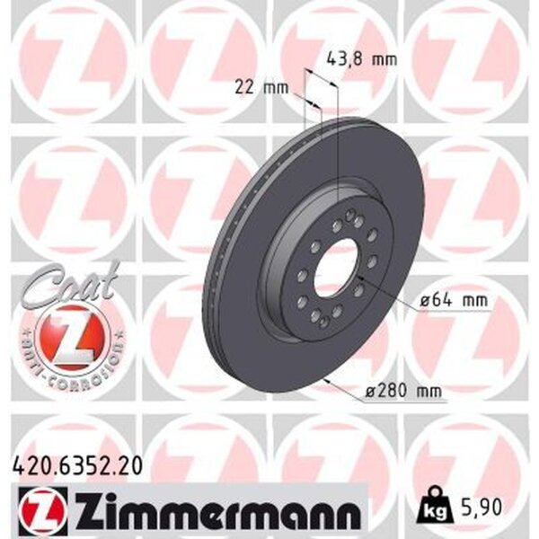 ZIMMERMANN 420.6352.20 Bremsscheibe