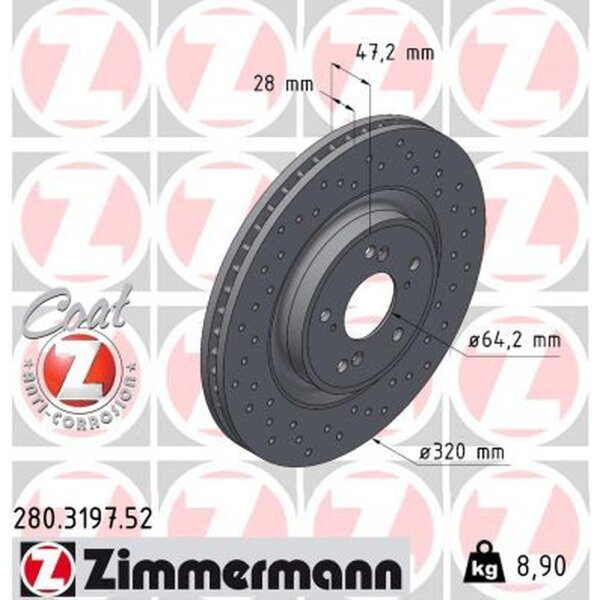 ZIMMERMANN 280.3197.52 Bremsscheibe